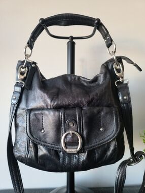 Stone Mountain Black Leather Shoulder Boho Crossbody Bag